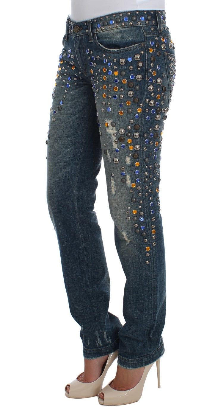 Dolce &amp; Gabbana Enchanted Sicily Jeans with Crystal Embellishment