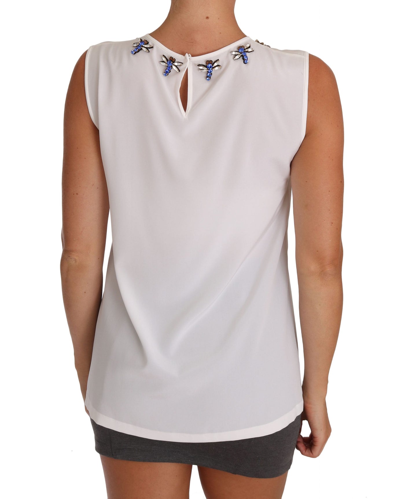 Dolce &amp; Gabbana Elegant embellished sleeveless silk blouse