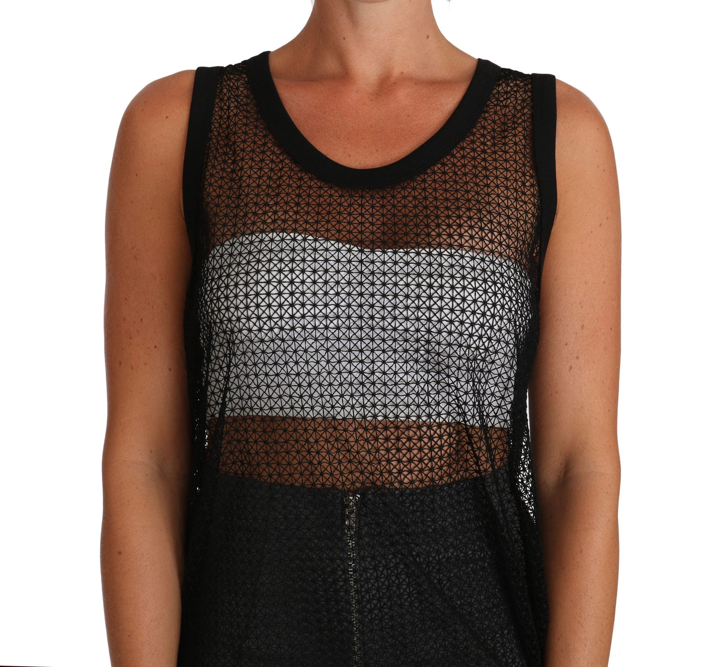 Dolce &amp; Gabbana Elegant sleeveless black mesh top