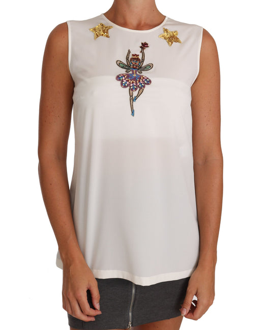 Dolce &amp; Gabbana Enchanted silk blouse with crystal embellishments