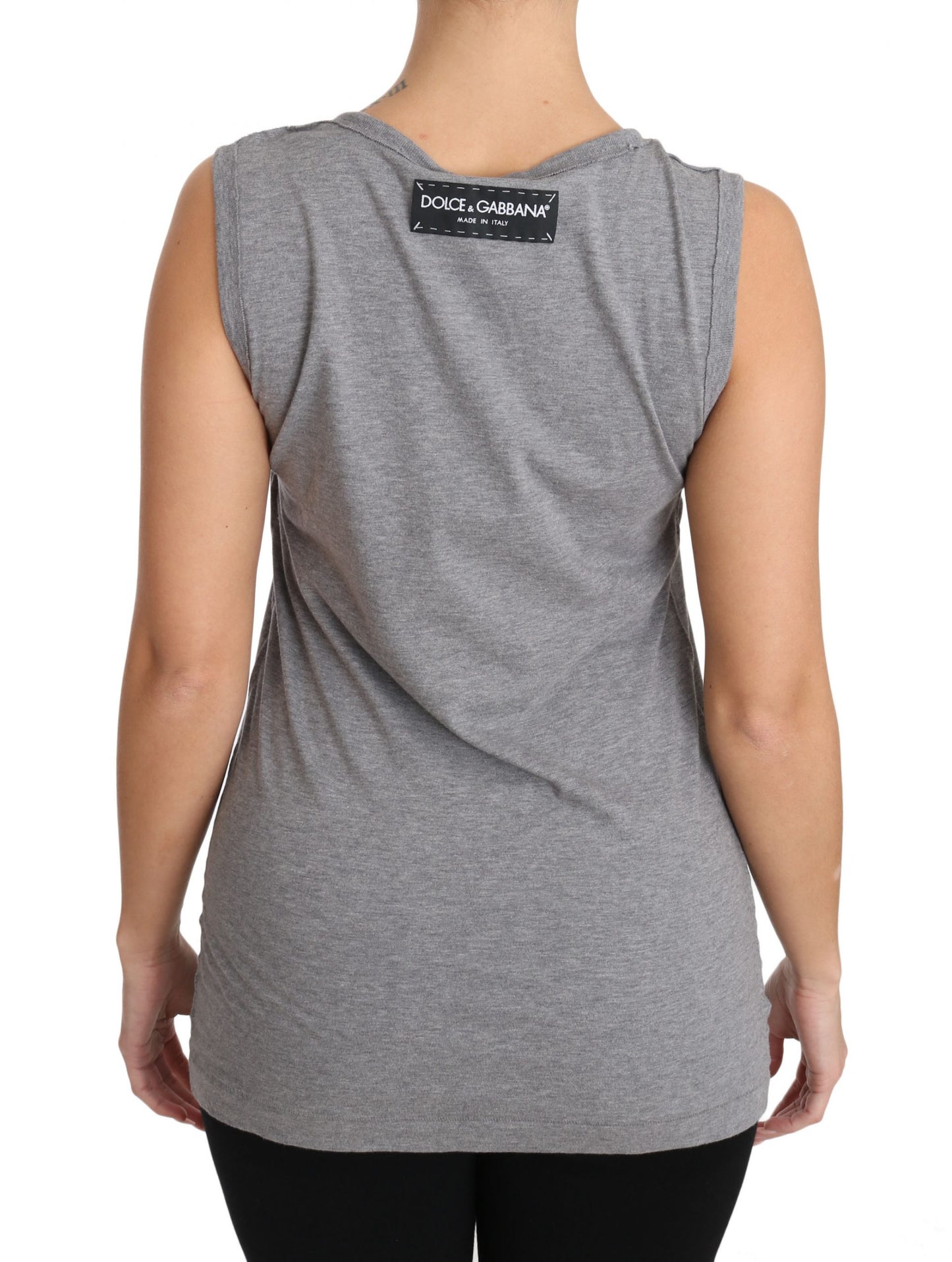 Dolce &amp; Gabbana Sequin Heart Tank Top in Grey