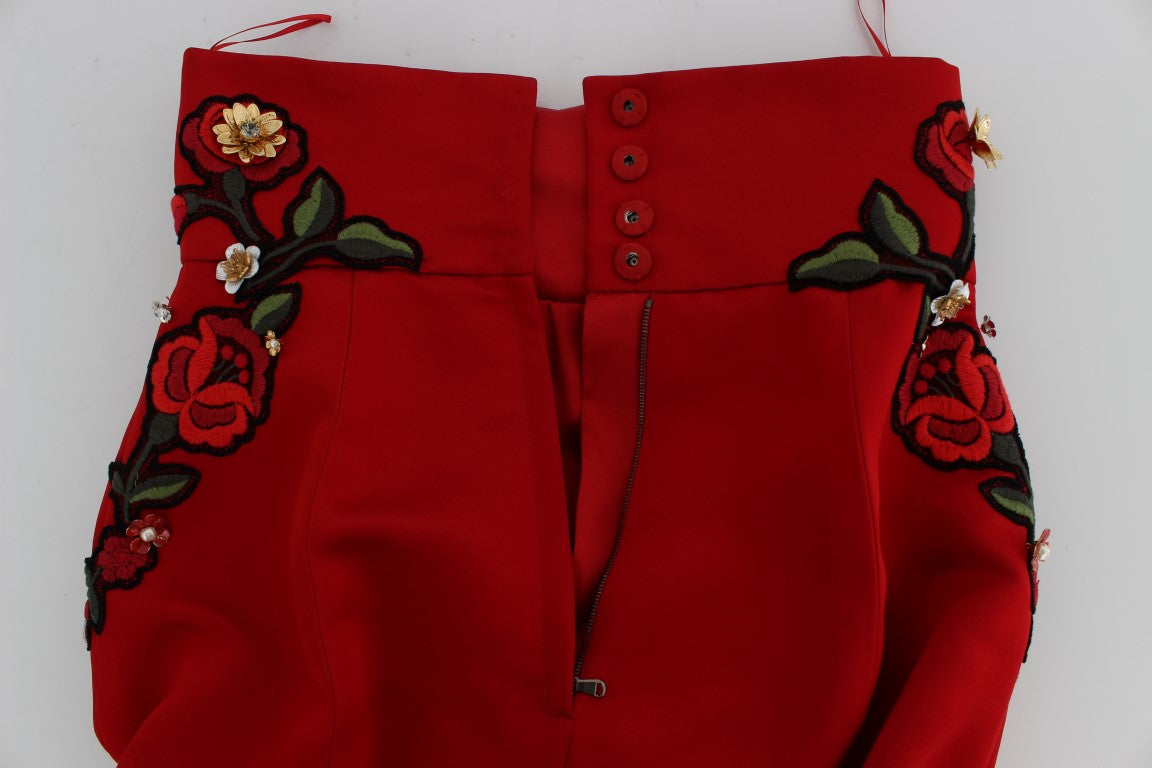 Dolce &amp; Gabbana Enchanted Mini Shorts with Sicilian Rose Embroidery