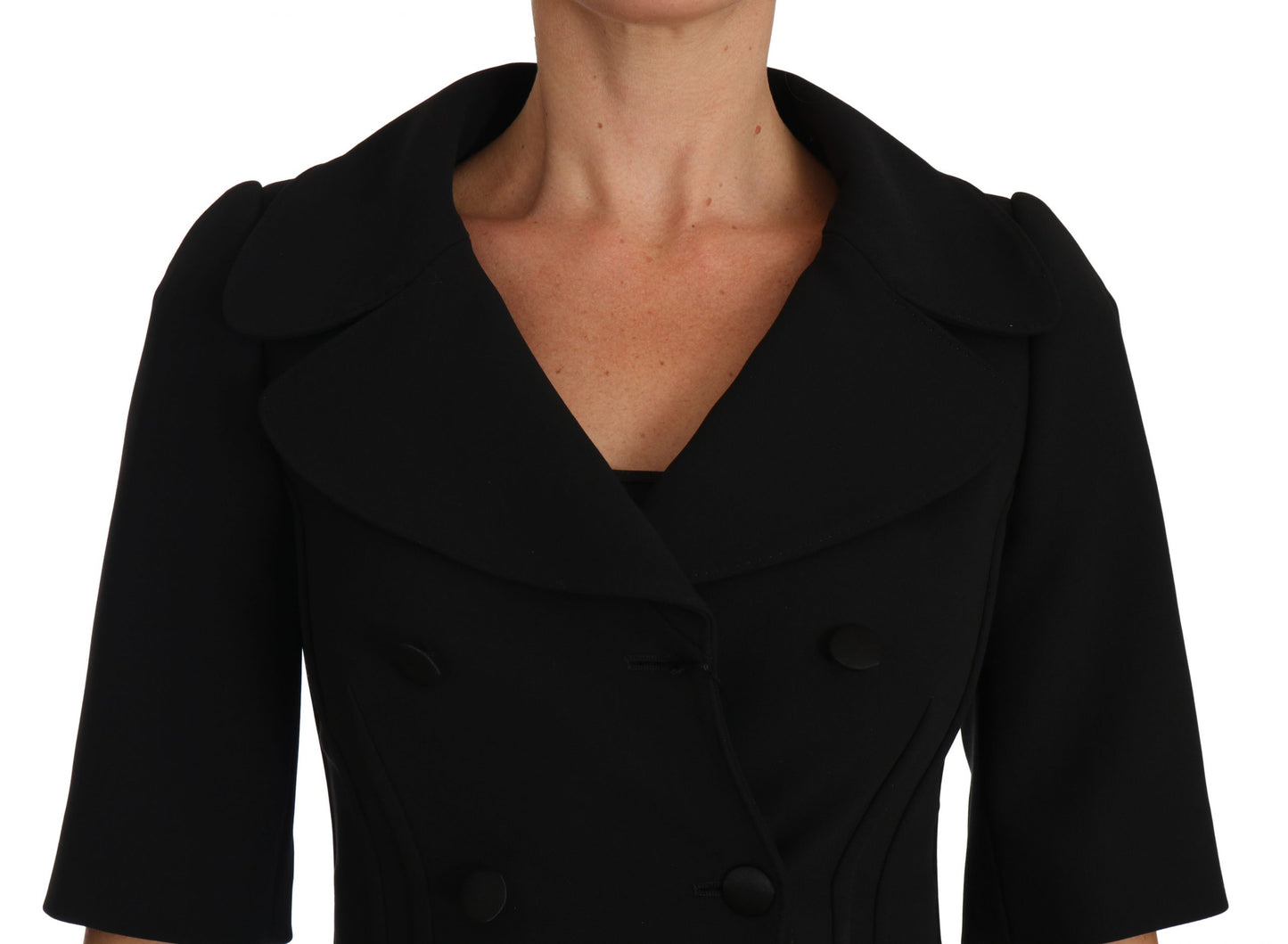 Dolce &amp; Gabbana Elegant Black Short Wool Blazer