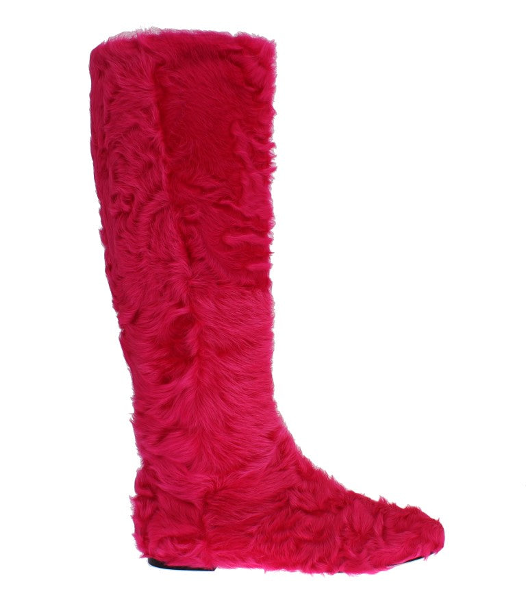 Dolce &amp; Gabbana Elegant boots made of pink lambskin