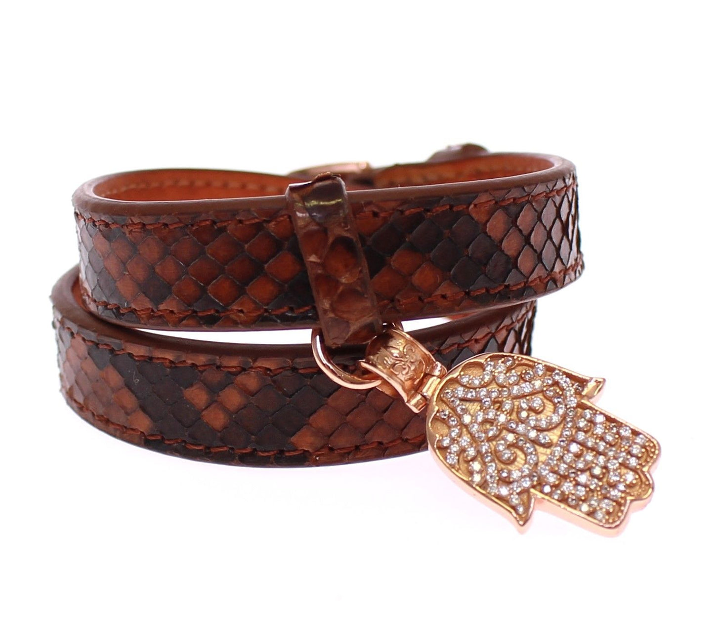 Nialaya Chic Snakeskin and Gold Cuff Bracelet