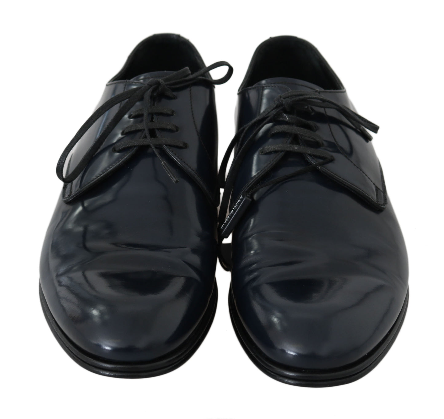 Dolce &amp; Gabbana Elegant dark blue leather derby shoes