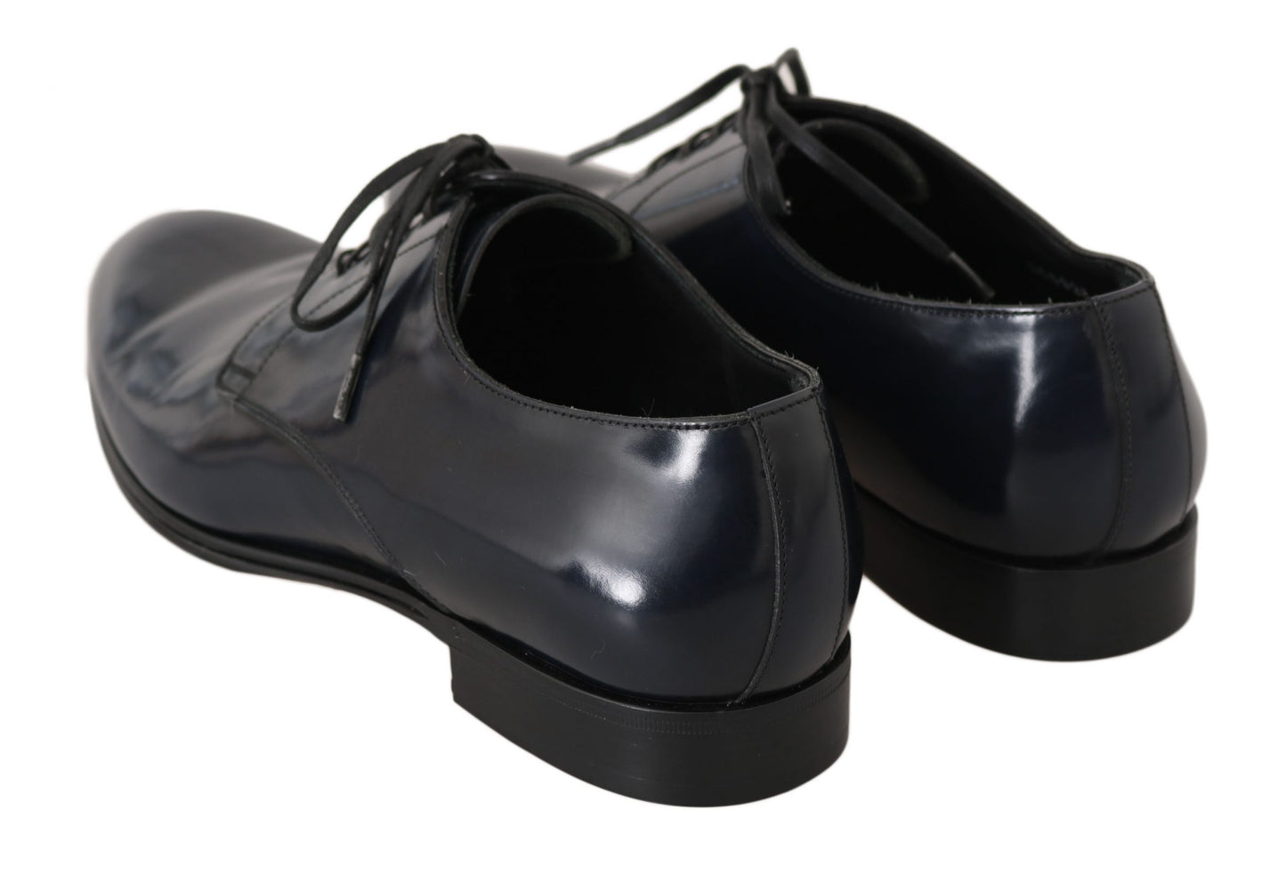 Dolce &amp; Gabbana Elegant dark blue leather derby shoes