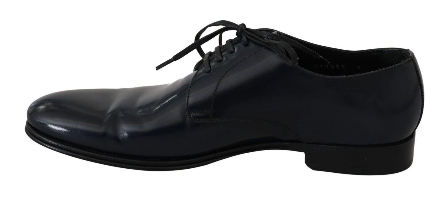 Dolce &amp; Gabbana Elegant dark blue leather derby shoes