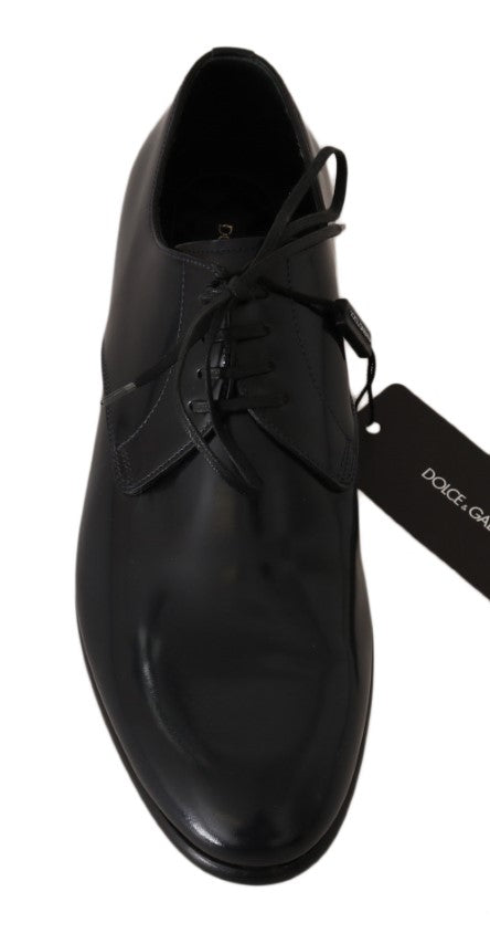 Dolce &amp; Gabbana Elegant Derby Shoes in Dark Blue Leather