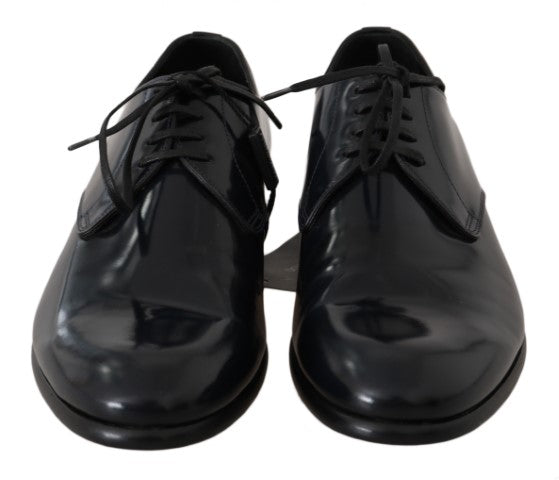 Dolce &amp; Gabbana Elegant Derby Shoes in Dark Blue Leather