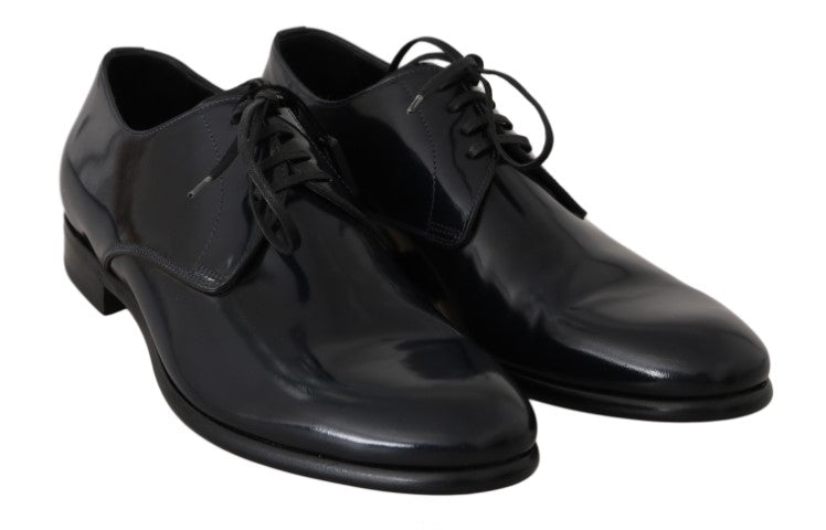 Dolce &amp; Gabbana Elegant Derby Shoes in Dark Blue Leather