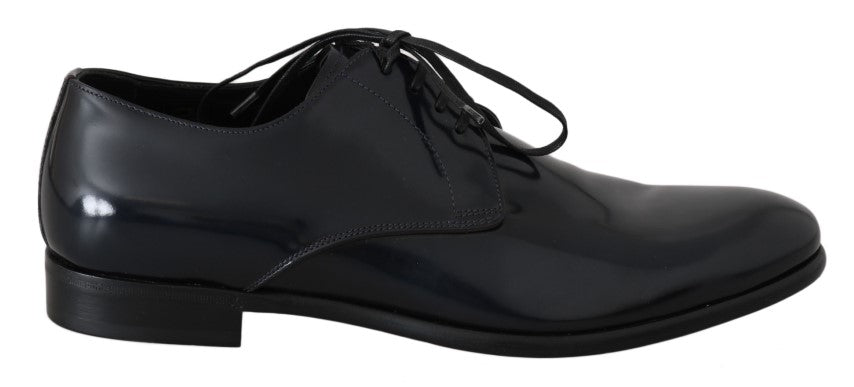 Dolce &amp; Gabbana Elegant Derby Shoes in Dark Blue Leather