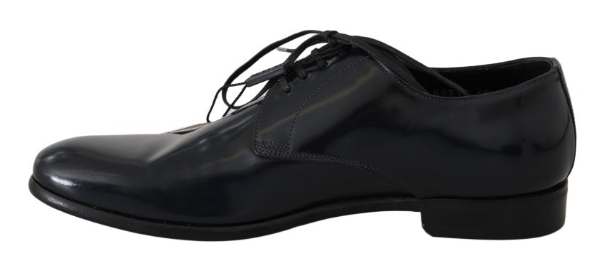 Dolce &amp; Gabbana Elegant Derby Shoes in Dark Blue Leather