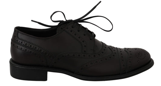 Dolce &amp; Gabbana Elegant Bordeaux Wingtip Derby Shoes