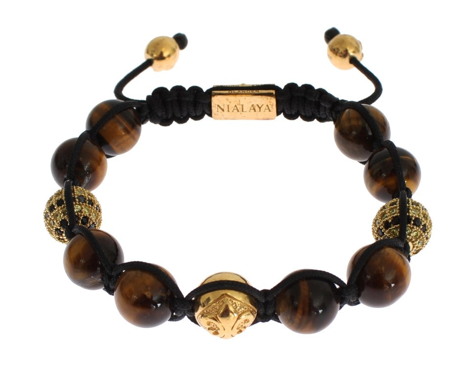 Nialaya Chic Multicolor CZ &amp; Tiger Eye Bracelet