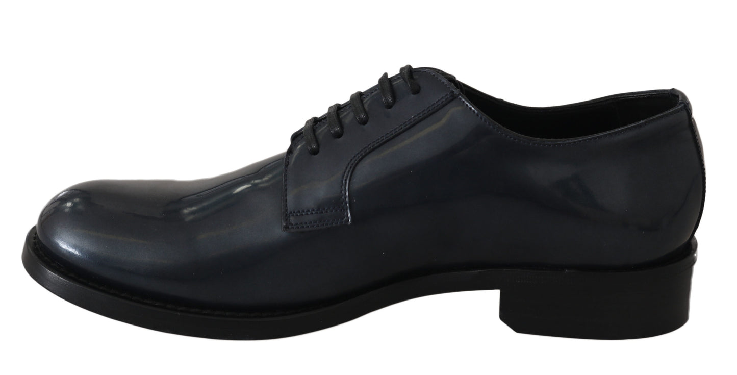 Dolce &amp; Gabbana Elegant blue leather derby shoes