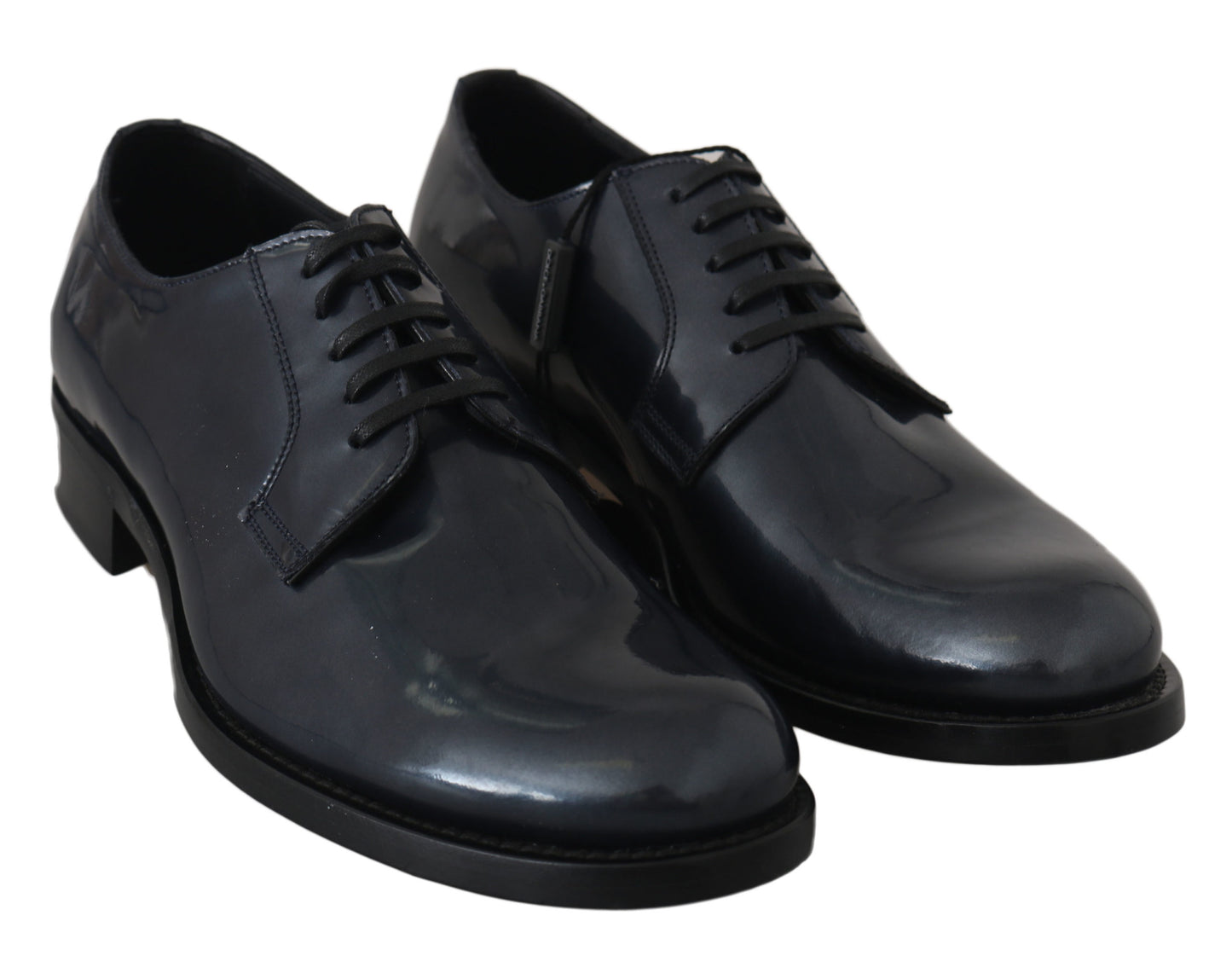 Dolce &amp; Gabbana Elegant blue leather derby shoes