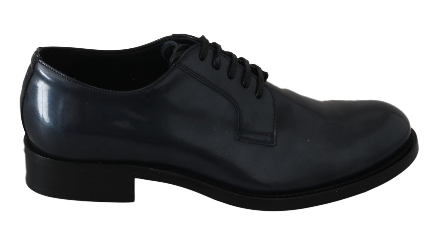 Dolce &amp; Gabbana Elegant blue leather derby shoes